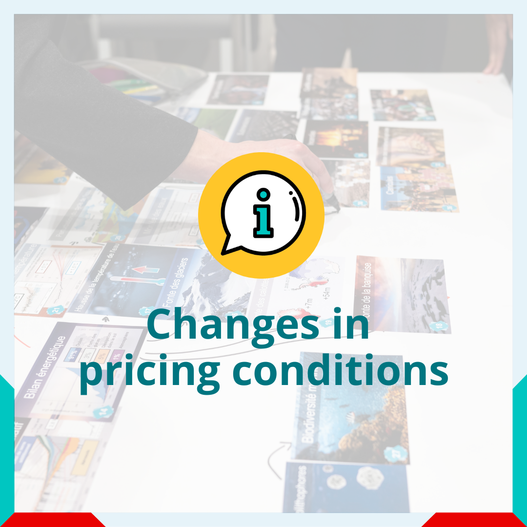 Changes in pricing conditions